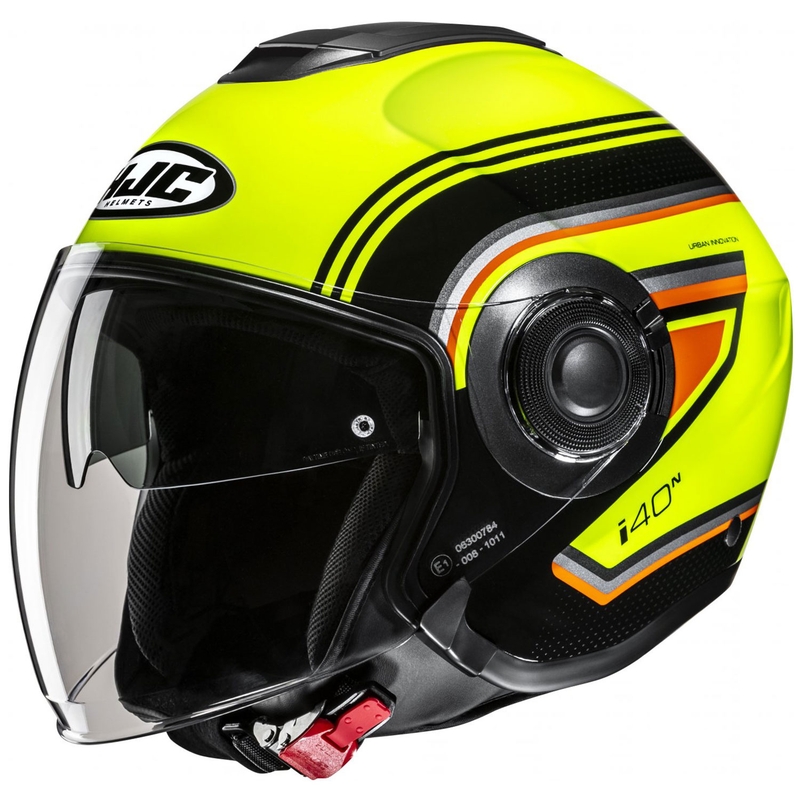 Casca moto deschisa HJC i40N Linia MC3H galben fluo-negru