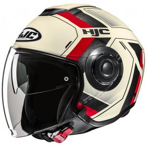 Casca moto deschisa HJC i40N Velu MC1 bej-negru-rosu