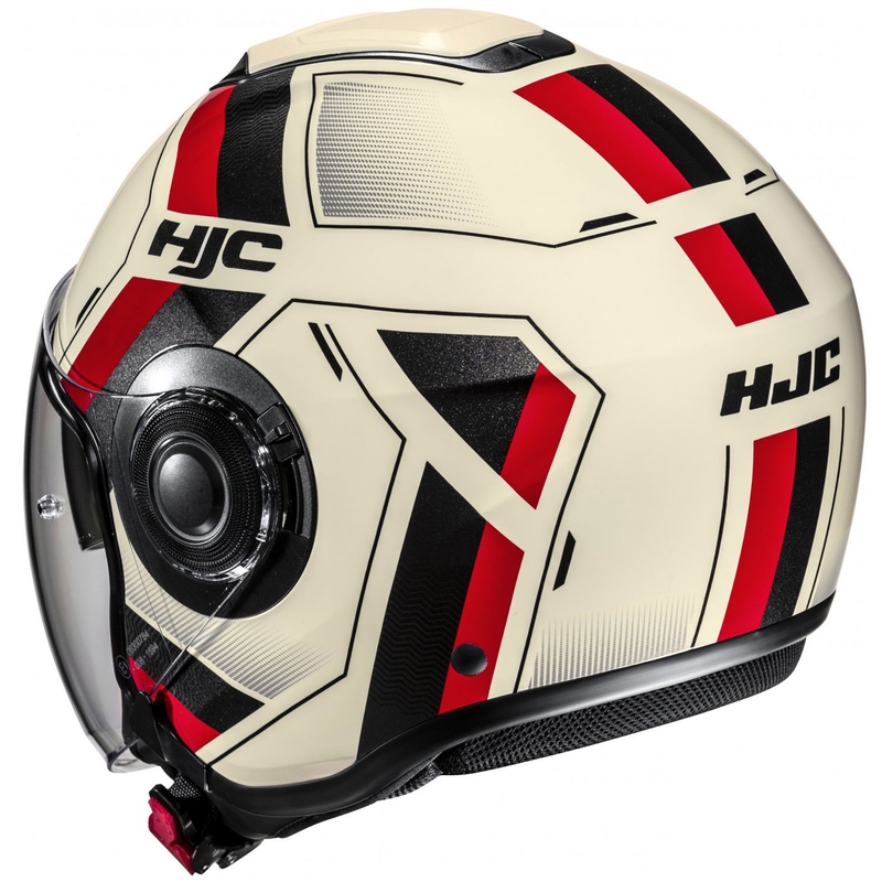 Casca moto deschisa HJC i40N Velu MC1 bej-negru-rosu