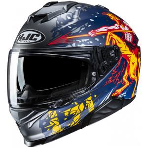 Casca moto integrala HJC i71 Taurus MC1SF albastru-gri-galben