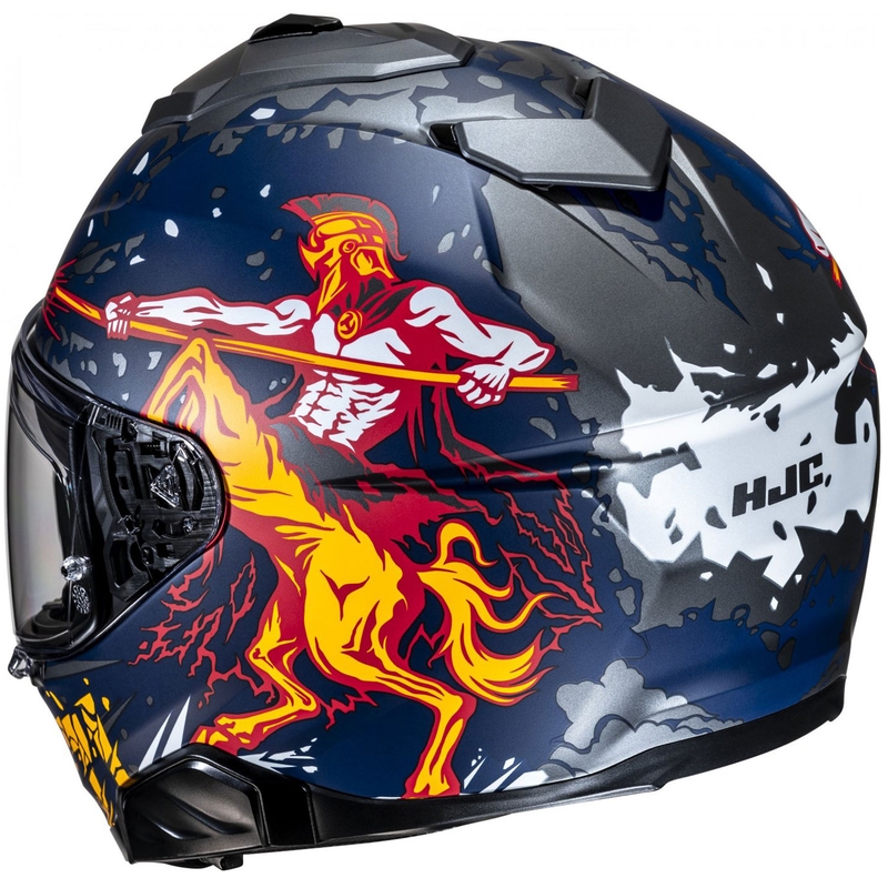 Casca moto integrala HJC i71 Taurus MC1SF albastru-gri-galben