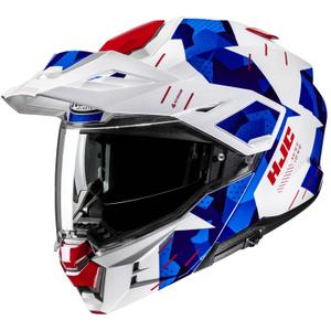 Casca de motociclete rabatabila HJC i80 Roki MC21 alb-albastru-rosu