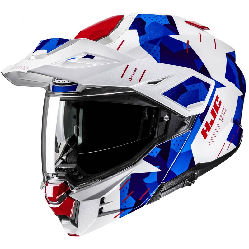 Cască de motocicletă pliabilă HJC i80 Roki MC21 alb-albastru-roșu