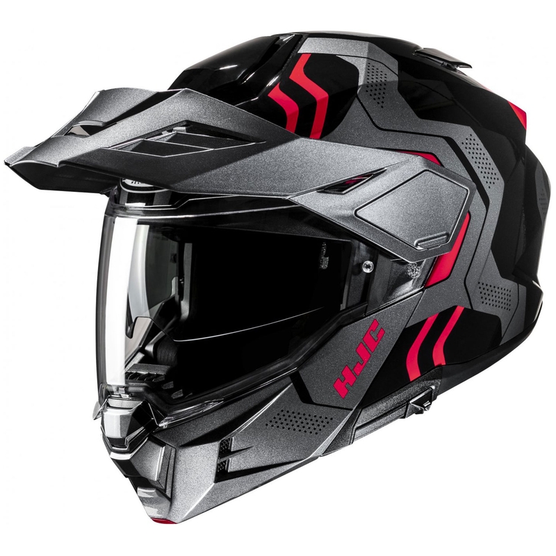 Cască de motocicletă HJC i80 Velly MC1 flip-up negru-roșu