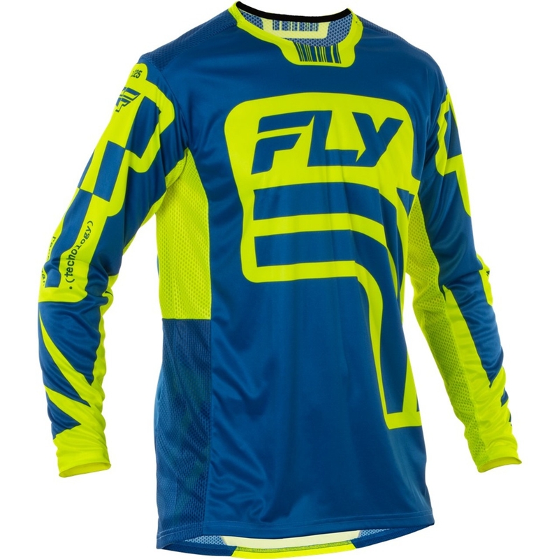 Tricou motocross FLY Racing Lite Lancer albastru-galben fluo