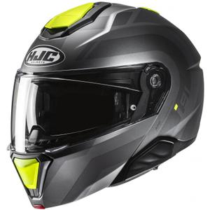 Casca de motocicleta HJC i91 Arven MC3HSF Flip Up Gri-Negru-Galben Fluo