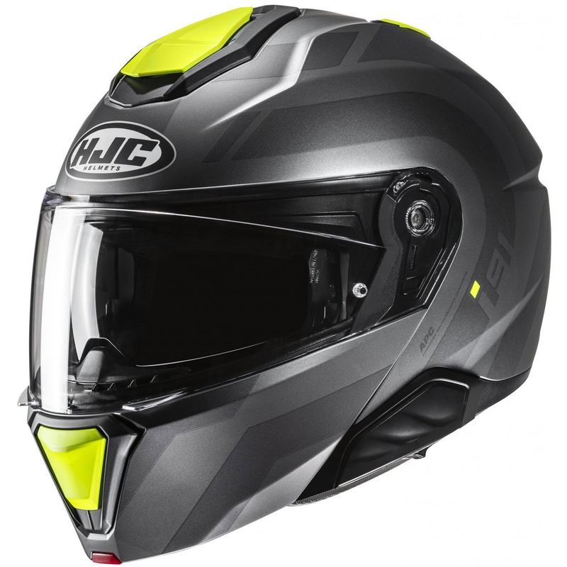 Casca de motocicleta HJC i91 Arven MC3HSF Flip Up Gri-Negru-Galben Fluo