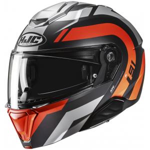 Casca de motocicleta HJC i91 Arven MC6HSF rabatabila negru-gri-portocaliu