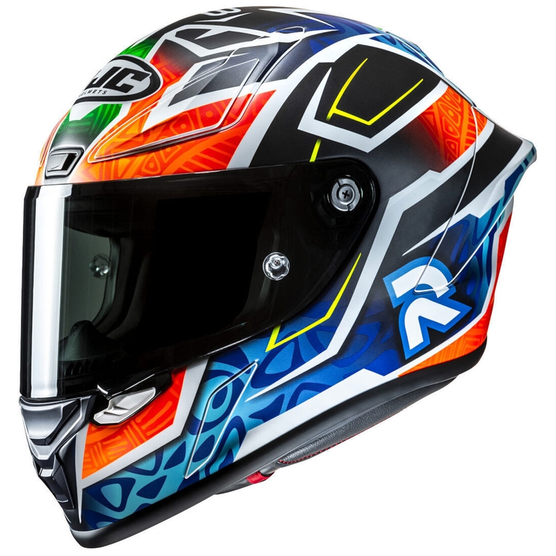 Cască integrală pentru motocicletă HJC RPHA 1 Binder Replica MC27SF negru-portocaliu-albastru