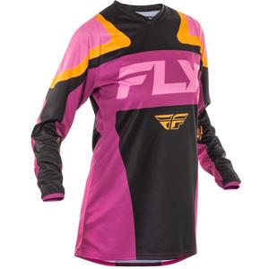 Tricou motocross damă FLY Racing F-16 negru-galben
