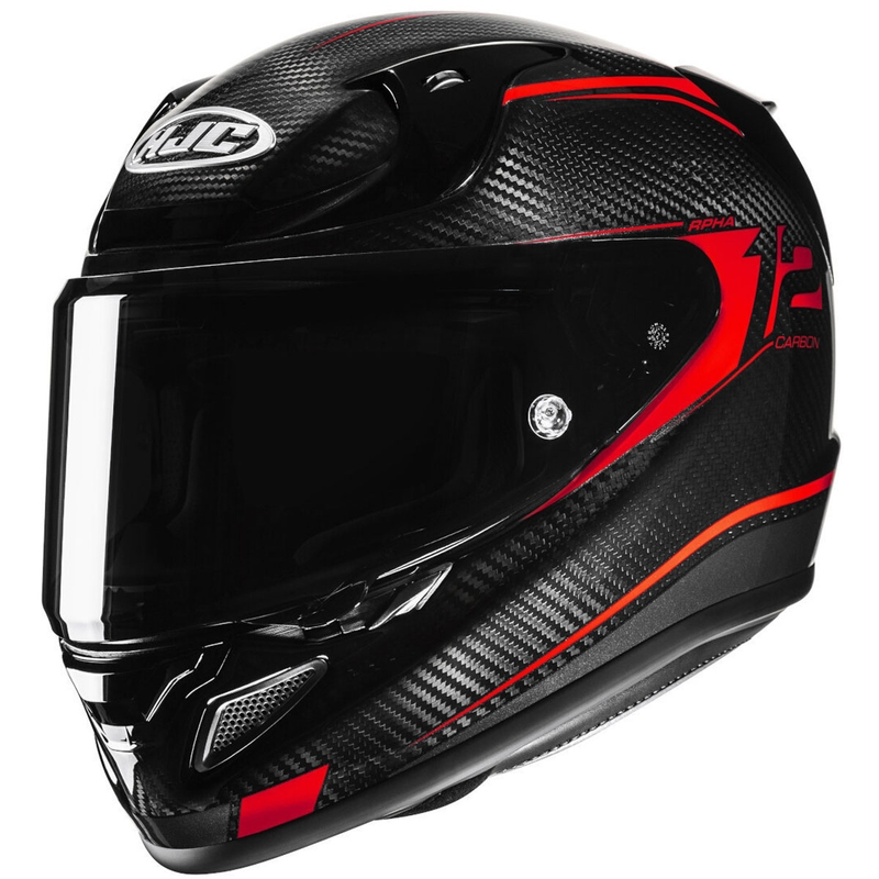 Casca moto integrala HJC RPHA 12 CARBON Keres MC1 negru-rosu