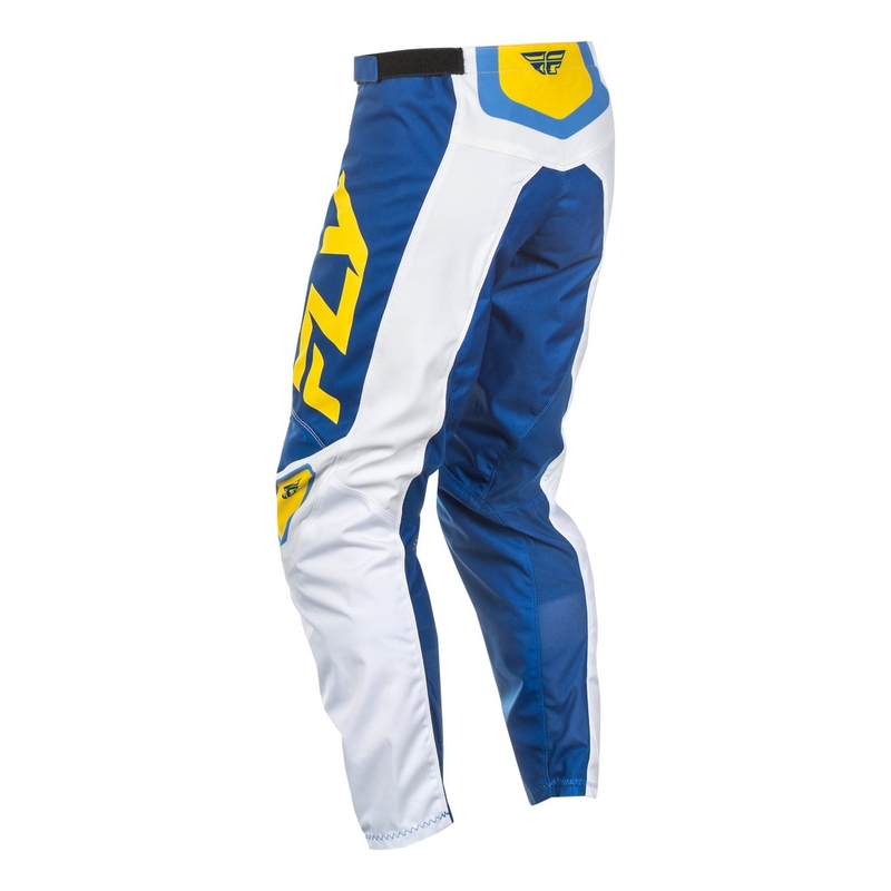 Pantaloni motocross FLY Racing F-16 alb-albastru-galben