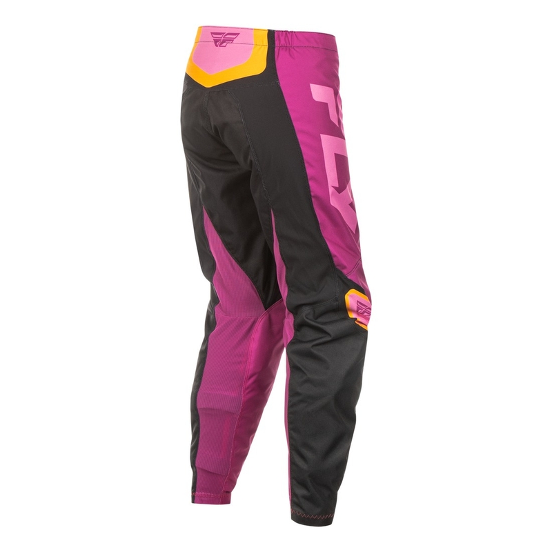 Pantaloni motocross dama FLY Racing F-16 negru-galben