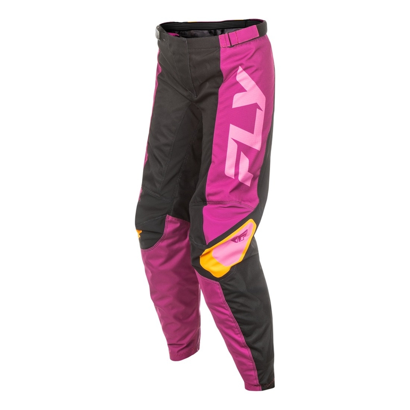 Pantaloni motocross dama FLY Racing F-16 negru-galben
