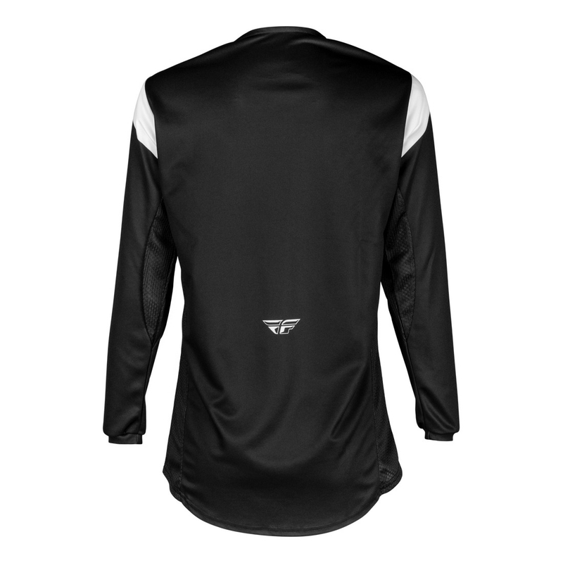 Tricou motocross copii FLY Racing Kinetic Stoke alb-negru