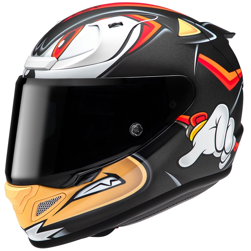 Cască moto integrală HJC RPHA 12 Shadow The Hedgehog MC1SF Negru-Roșu-Portocaliu lichidare