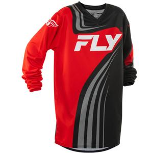 Tricou motocross copii FLY Racing F-16 negru-rosu-alb
