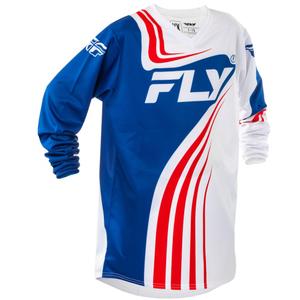 Tricou motocross copii FLY Racing F-16 roșu-alb-albastru