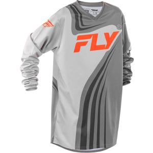 Tricou motocross copii FLY Racing F-16 gri-portocaliu