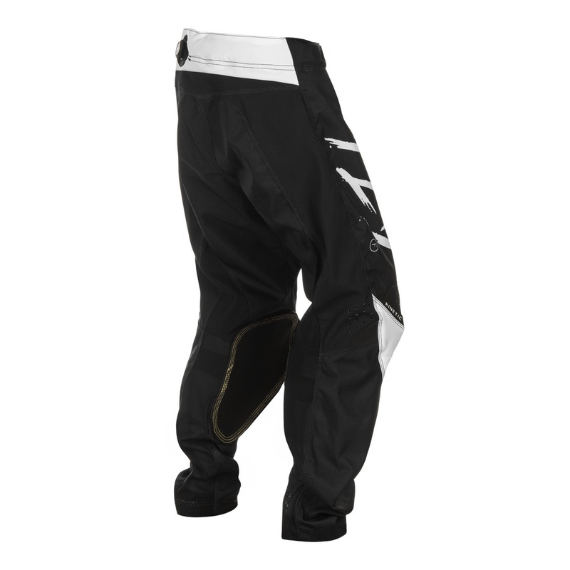 Pantaloni motocross copii FLY Racing Kinetic Stoke alb-negru