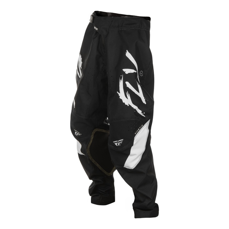 Pantaloni motocross copii FLY Racing Kinetic Stoke alb-negru