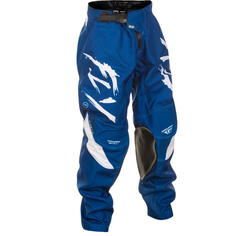 Pantaloni motocross copii FLY Racing Kinetic Stoke albastru-alb