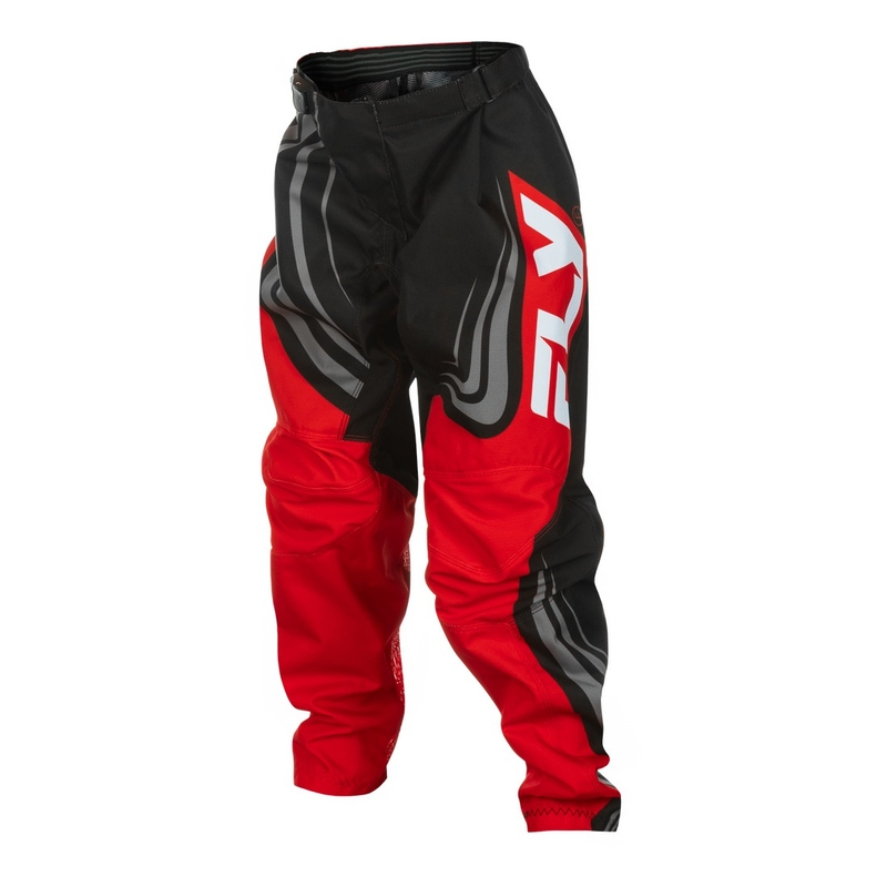 Pantaloni motocross copii FLY Racing F-16 negru-rosu-alb