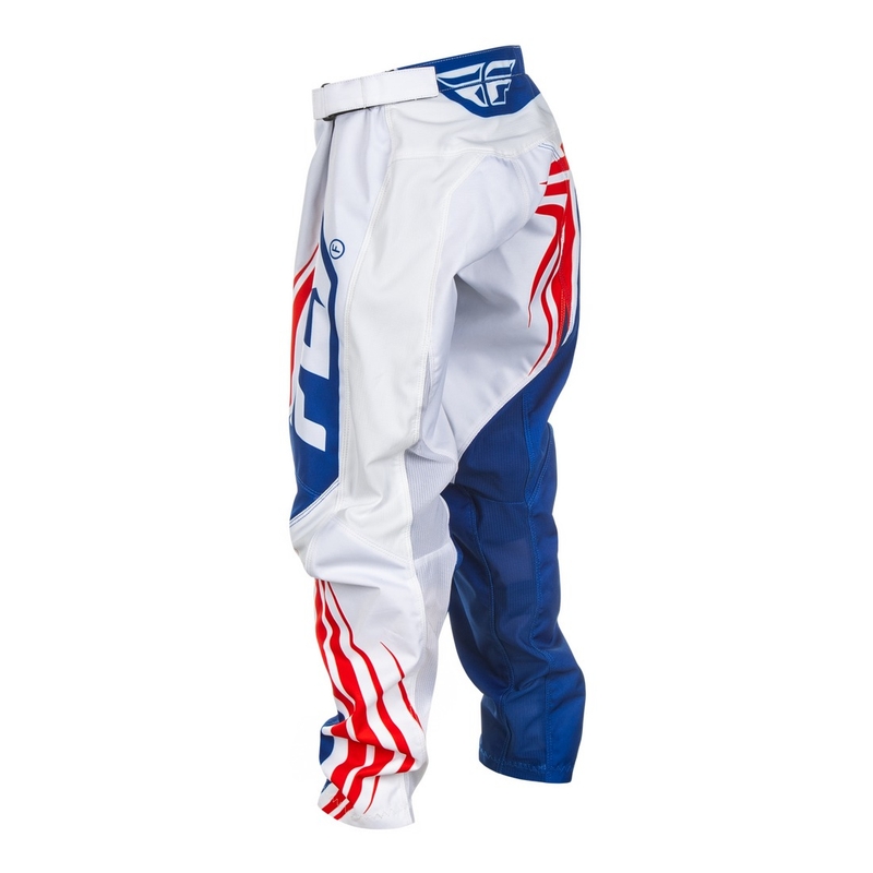 Pantaloni motocross copii FLY Racing F-16 roșu-alb-albastru