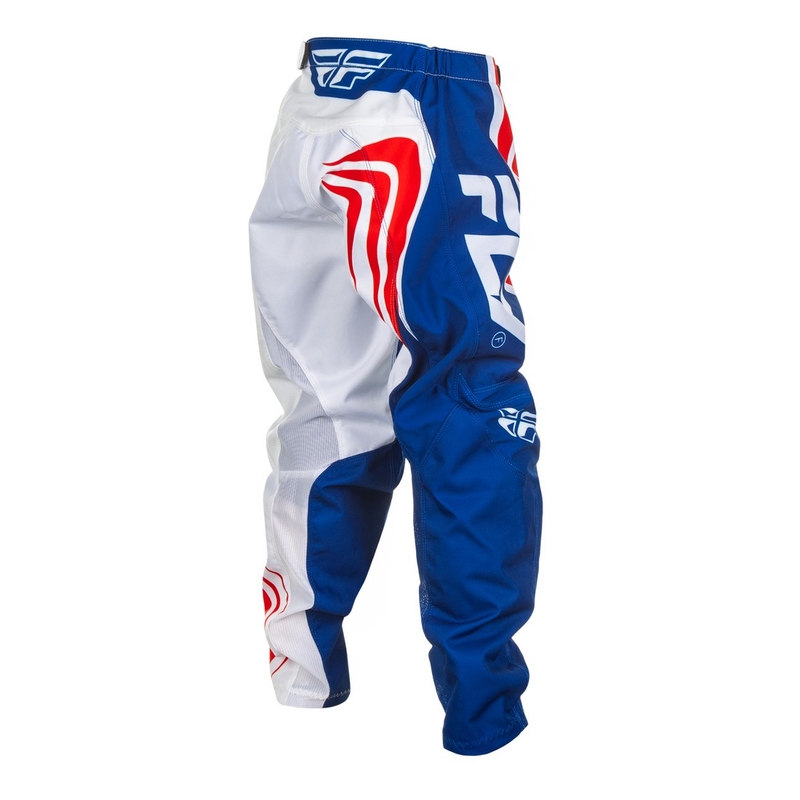 Pantaloni motocross copii FLY Racing F-16 roșu-alb-albastru