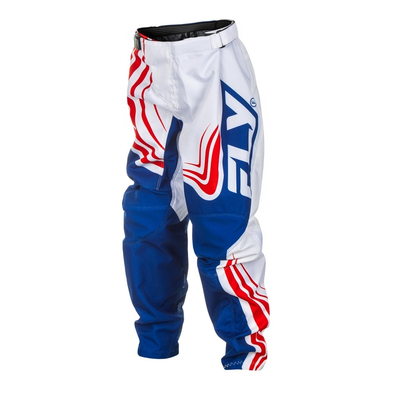 Pantaloni motocross copii FLY Racing F-16 roșu-alb-albastru