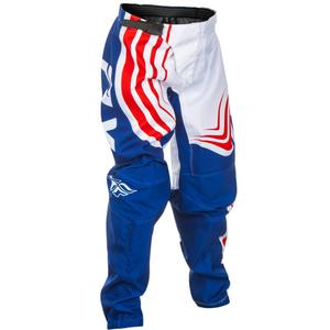 Pantaloni motocross copii FLY Racing F-16 roșu-alb-albastru