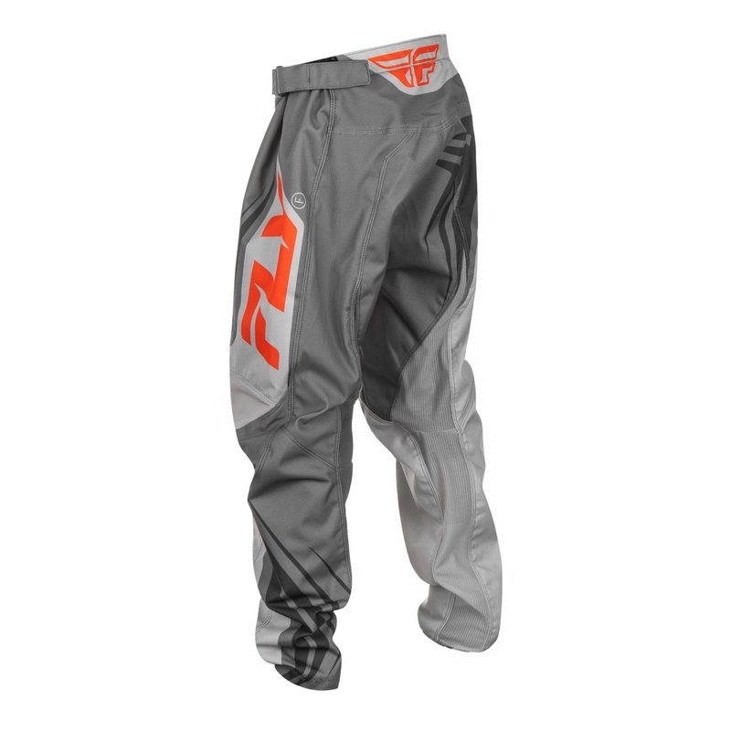 Pantaloni motocross copii FLY Racing F-16 gri-portocaliu