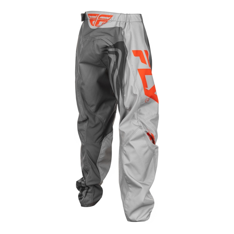 Pantaloni motocross copii FLY Racing F-16 gri-portocaliu