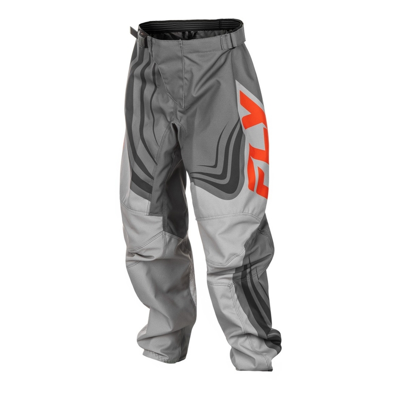 Pantaloni motocross copii FLY Racing F-16 gri-portocaliu