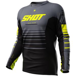 Tricou motocross Shot Devo Peak galben fluo lichidare