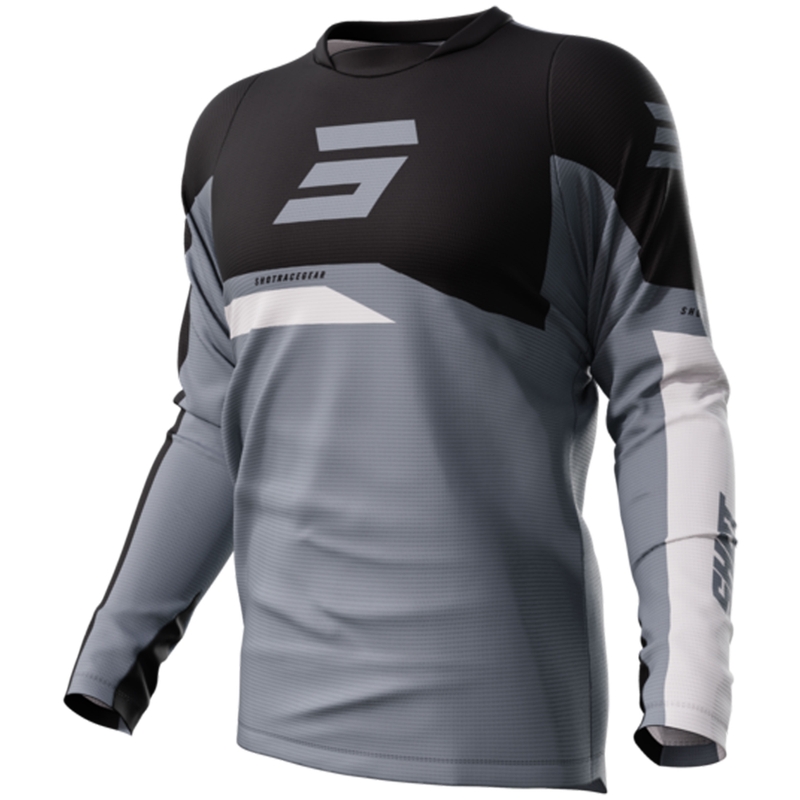 Tricou de motocros Shot Devo Star gri lichidare