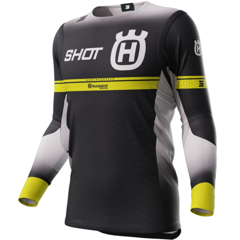 Shot Aerolite Husqvarna LE tricou motocross negru vânzare lichidare