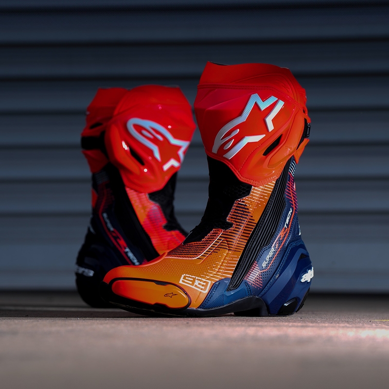 Ghete de motocicletă Alpinestars Supertech R Vented Limited Edition MM93 Marc Marquez Roșu-Albastru-Negru Fluo