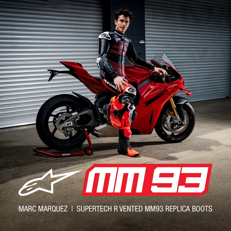 Ghete de motocicletă Alpinestars Supertech R Vented Limited Edition MM93 Marc Marquez Roșu-Albastru-Negru Fluo