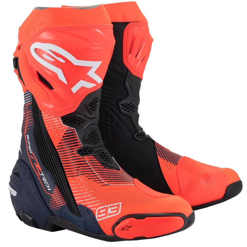 Ghete de motocicletă Alpinestars Supertech R Vented Limited Edition MM93 Marc Marquez Roșu-Albastru-Negru Fluo