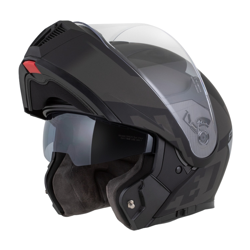 Casca de motocicleta rabatabila ZED F19 negru-gri mat