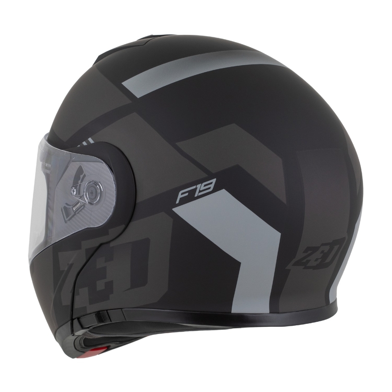 Casca de motocicleta rabatabila ZED F19 negru-gri mat