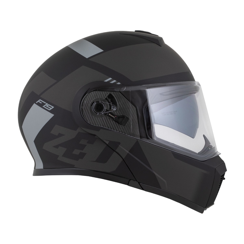 Casca de motocicleta rabatabila ZED F19 negru-gri mat