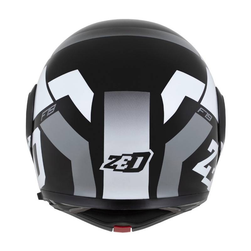 Casca de motocicleta rabatabila ZED F19 negru-alb-gri