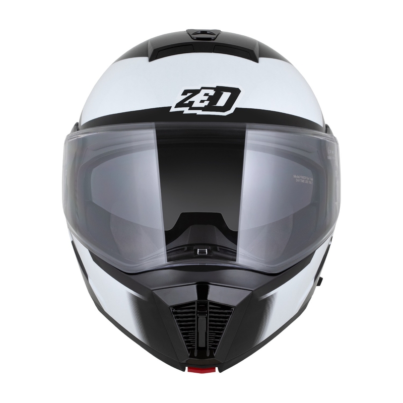 Casca de motocicleta rabatabila ZED F19 negru-alb-gri