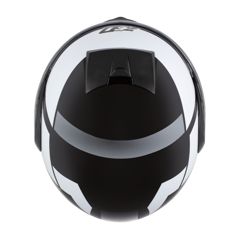 Casca de motocicleta rabatabila ZED F19 negru-alb-gri