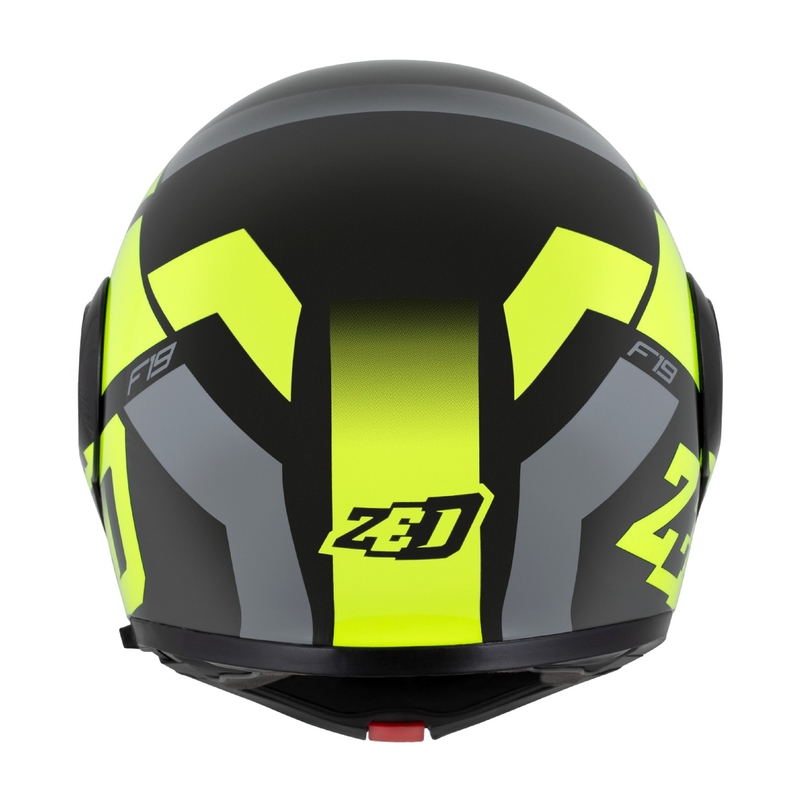 Casca de motocicleta rabatabila ZED F19 negru-galben fluo