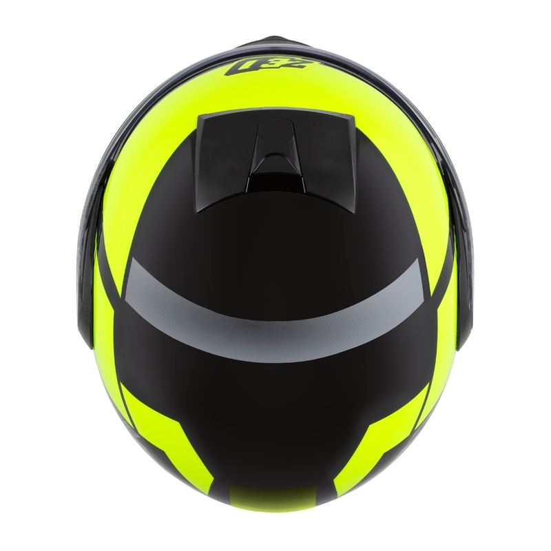 Casca de motocicleta rabatabila ZED F19 negru-galben fluo