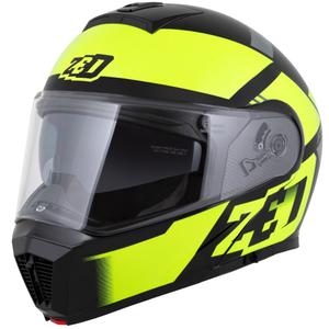 Casca de motocicleta rabatabila ZED F19 negru-galben fluo
