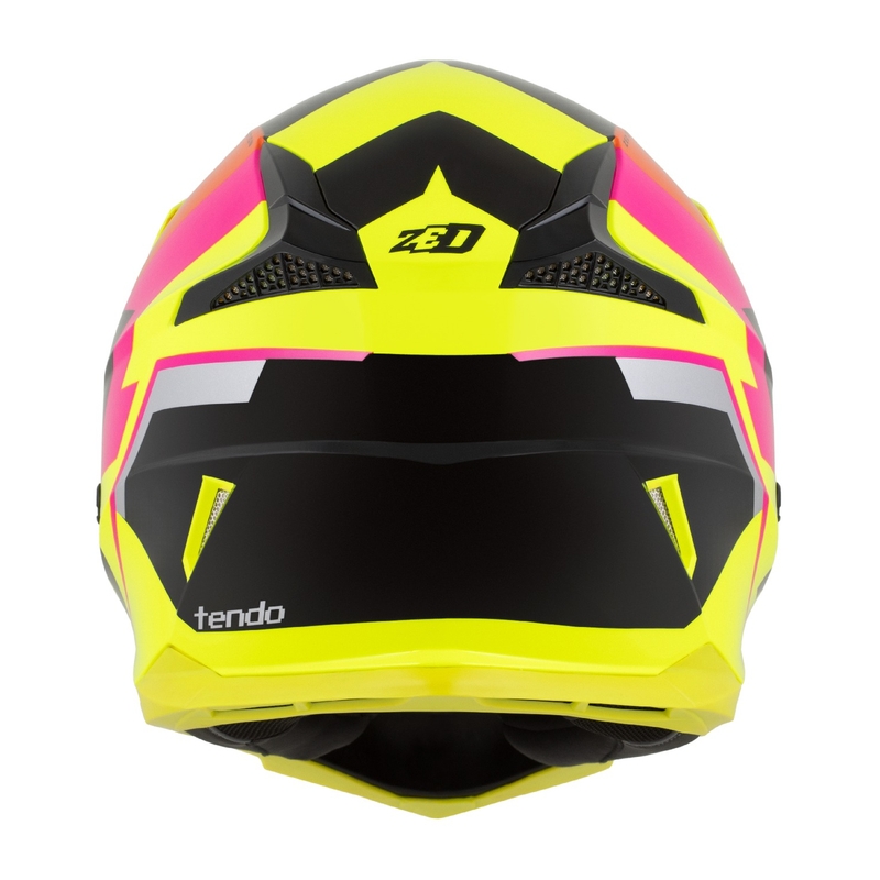 Casca motocross copii ZED X1.9 Tendo galben fluo-roz-portocaliu-negru